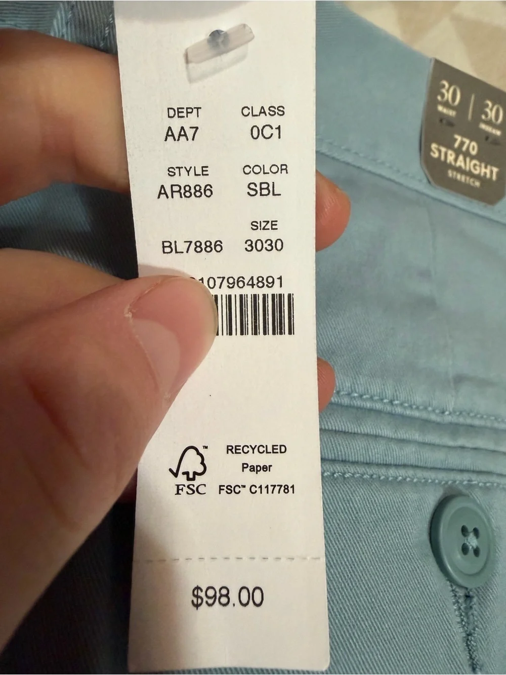 J crew sound blue 770™ Straight-fit stretch chino pant Item AR886